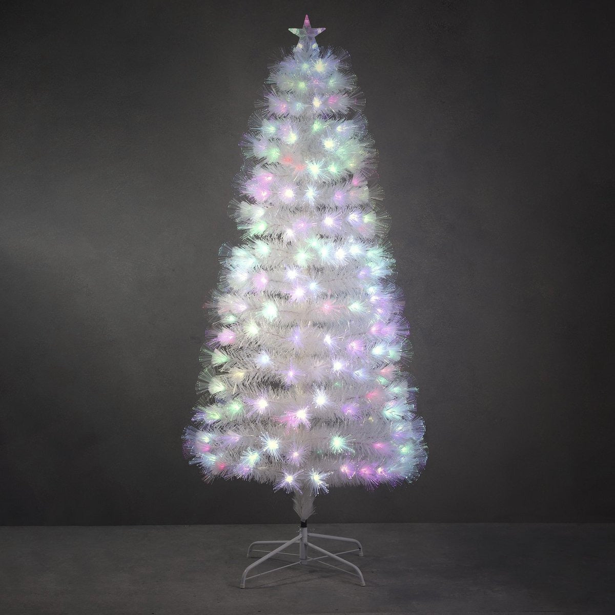 Dinard White Fibre Optic Christmas Tree 185 Led 150cm (5ft) - XMAS TREE PRELIT & POPUP - Beattys of Loughrea