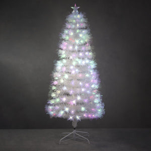 Dinard White Fibre Optic Christmas Tree 185 Led 150cm (5ft) - XMAS TREE PRELIT & POPUP - Beattys of Loughrea