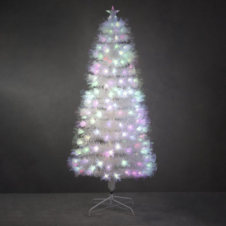 Dinard White Fibre Optic Christmas Tree 185 Led 150cm (5ft) - XMAS TREE PRELIT & POPUP - Beattys of Loughrea
