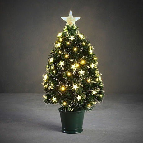 Mercury Fibre Optic Warm White 65led 8 function Christmas Tree 60cm (2ft) - XMAS TREE PRELIT & POPUP - Beattys of Loughrea