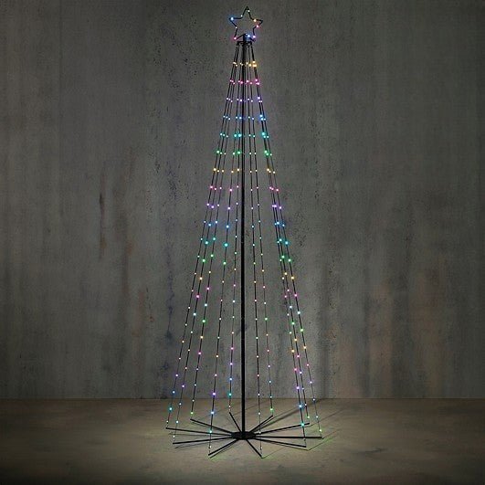 Outdoor Tree Black RGB IP20/IP44 290 Led 8FC with Dimmer Remote Control 300cm (10ft) - XMAS TREE PRELIT & POPUP - Beattys of Loughrea