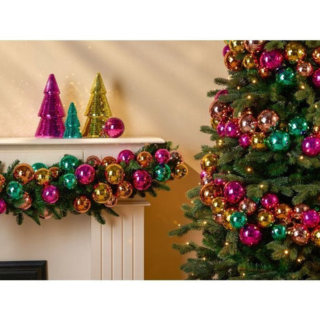 Chunky Bauble Garland Mixed Colours 180cm - XMAS GARLANDS - Beattys of Loughrea
