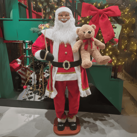 6ft Red Santa with Music and LED 180cm - XMAS ROOM DECORATION LARGE AND LIGHT UP - Beattys of Loughrea