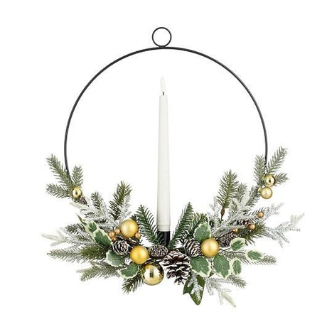 Mica Decorations Gold Candle Hanger 36.5cm - XMAS HANGING DECOS - Beattys of Loughrea