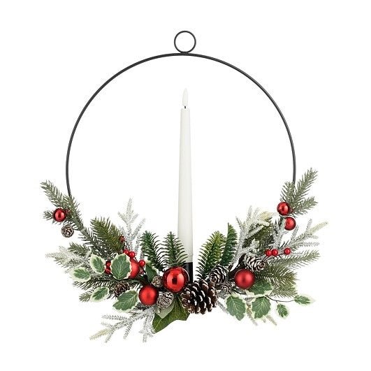 Mica Decorations Red Candle Hanger 36.5cm - XMAS HANGING DECOS - Beattys of Loughrea