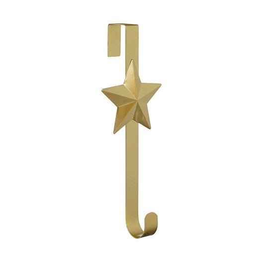 Gold over the Door Wreath Holder with Star 39cm - XMAS ACCESSORIES - Beattys of Loughrea
