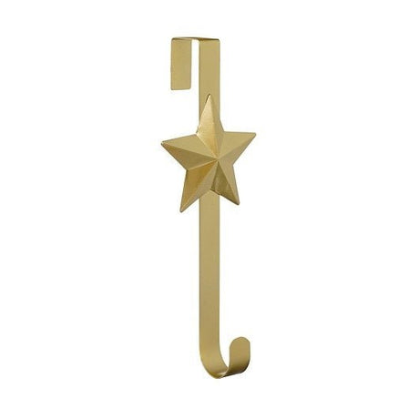 Gold over the Door Wreath Holder with Star 39cm - XMAS ACCESSORIES - Beattys of Loughrea