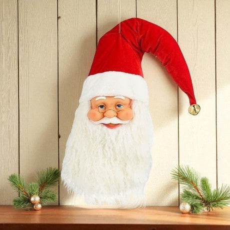 Santa Head Hanging Red 24 x 12 x 95cm - XMAS DECORATIONS - Beattys of Loughrea