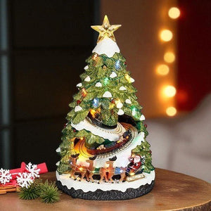 Luville Christmas Tree with Train Battery Operated 22 x 21 x 39cm - XMAS ROOM DECORATION LARGE AND LIGHT UP - Beattys of Loughrea
