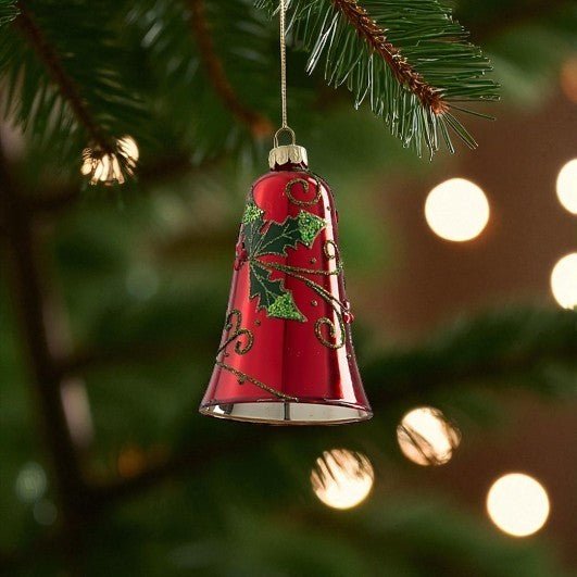 Christmas Bell Bauble Red 11 x 7.5cm - XMAS BAUBLES - Beattys of Loughrea