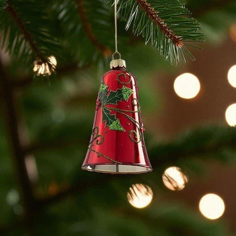 Christmas Bell Bauble Red 11 x 7.5cm - XMAS BAUBLES - Beattys of Loughrea