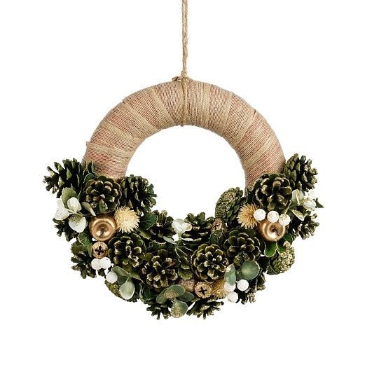 Mica Decorations Georgie Green Wreath 9 x 34cm - XMAS WREATHS - Beattys of Loughrea