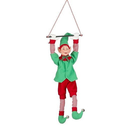 Elf on Trapeze Moving with Music 18 x 10 x 65cm - XMAS ROOM DECORATION LARGE AND LIGHT UP - Beattys of Loughrea