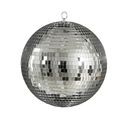 Mica Decorations Silver Mirror Ball 30cm - XMAS BAUBLES - Beattys of Loughrea