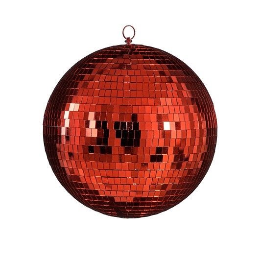 Mica Decorations Red Mirror Ball 30cm - XMAS BAUBLES - Beattys of Loughrea