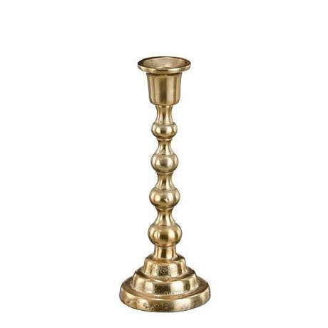 Mica Decorations Gold Candlestick 22.5 x 8.5cm - CANDLE HOLDERS / Lanterns - Beattys of Loughrea