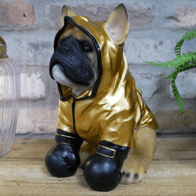 Boxing Boxer Dog Ornament Gold 26cm - ORNAMENTS - Beattys of Loughrea