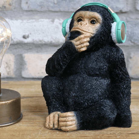 Monkey With Headphones Ornament 17cm - ORNAMENTS - Beattys of Loughrea