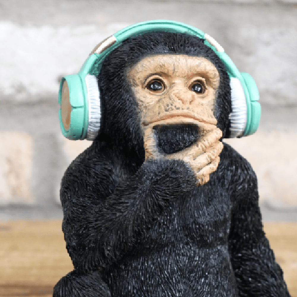 Monkey With Headphones Ornament 17cm - ORNAMENTS - Beattys of Loughrea