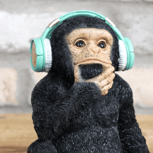 Monkey With Headphones Ornament 17cm - ORNAMENTS - Beattys of Loughrea