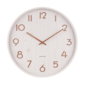 Wall Clock Pure Medium White Basswood - CLOCKS - Beattys of Loughrea
