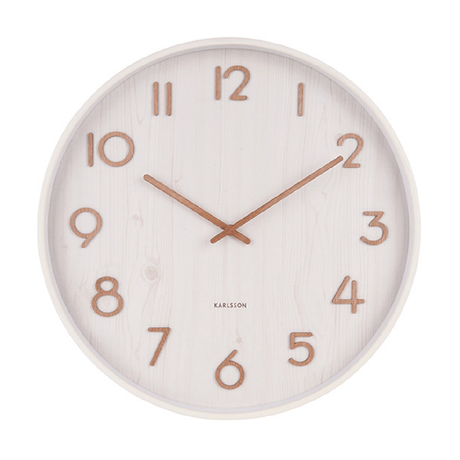 Wall Clock Pure Medium White Basswood - CLOCKS - Beattys of Loughrea