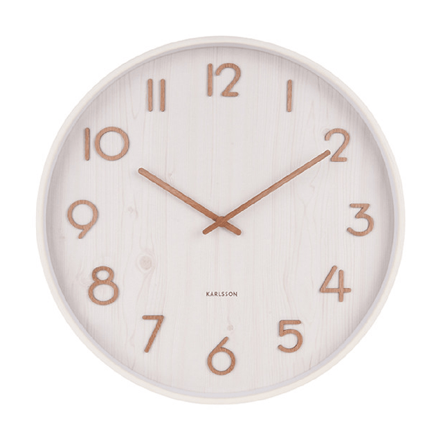Wall Clock Pure Medium White Basswood - CLOCKS - Beattys of Loughrea