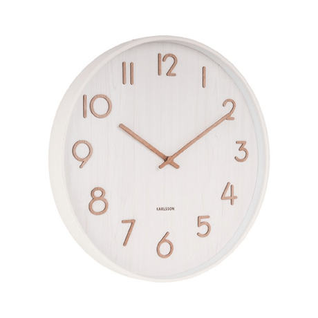 Wall Clock Pure Medium White Basswood - CLOCKS - Beattys of Loughrea