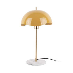 Table Lamp Waved Dome Honey Yellow - TABLE/BEDSIDE LAMPS - Beattys of Loughrea