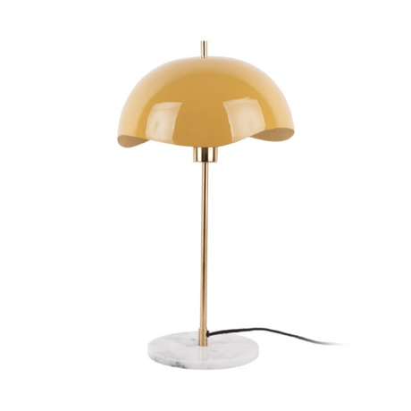 Table Lamp Waved Dome Honey Yellow - TABLE/BEDSIDE LAMPS - Beattys of Loughrea