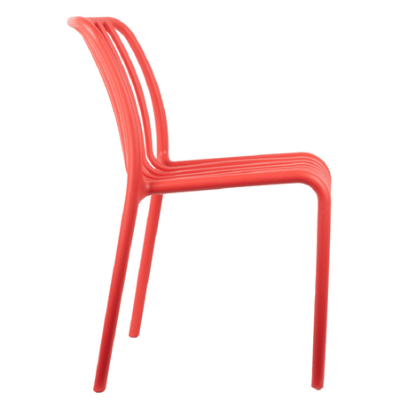 Outdoor Stackable Dining Chair Glee Bright Red - LGE WOODEN FURNITURE - Beattys of Loughrea