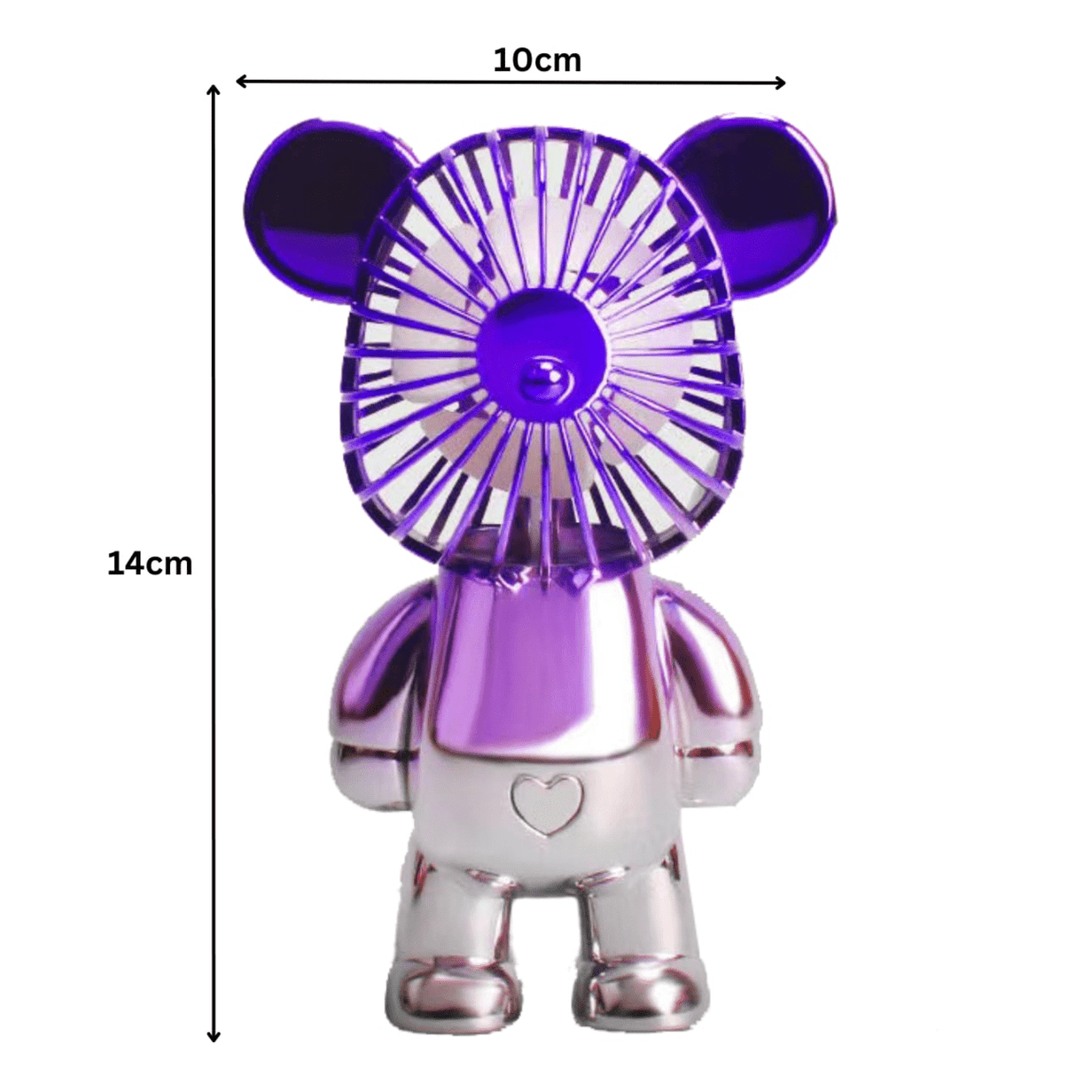 Two - Tone Purple Silver Bear Fan - FAN HEATERS - Beattys of Loughrea