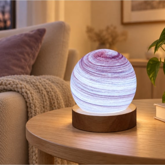 Amethyst Haze Planetary Radiant Light, 8cm - TABLE/BEDSIDE LAMPS - Beattys of Loughrea