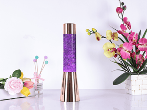 Rose Gold Metallic Glitter Lamp - TABLE/BEDSIDE LAMPS - Beattys of Loughrea