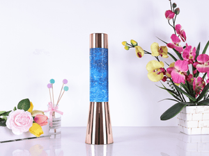 Rose Gold Metallic Glitter Lamp - TABLE/BEDSIDE LAMPS - Beattys of Loughrea