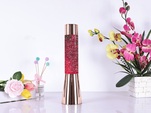 Rose Gold Metallic Glitter Lamp - TABLE/BEDSIDE LAMPS - Beattys of Loughrea