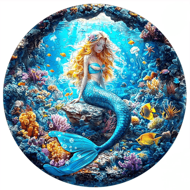 Wooden Puzzle Round 150pcs - Mermaid - JIGSAWS - Beattys of Loughrea