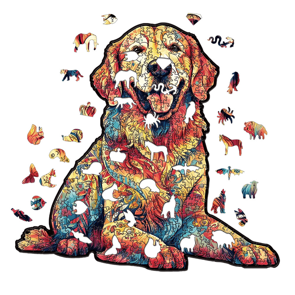 Wooden Puzzle 300pcs - Golden Retriever - JIGSAWS - Beattys of Loughrea