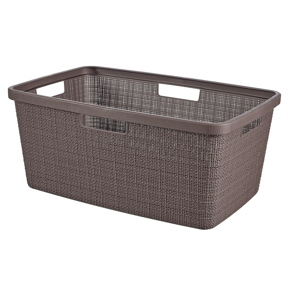 Curver Rectangular Laundry Basket 46 Litres - Peppercorn - CLEANING PVC BASIN/LAUNDRY/DRAINERS - Beattys of Loughrea