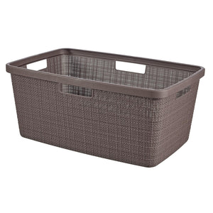 Curver Rectangular Laundry Basket 46 Litres - Peppercorn - CLEANING PVC BASIN/LAUNDRY/DRAINERS - Beattys of Loughrea