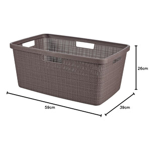 Curver Rectangular Laundry Basket 46 Litres - Peppercorn - CLEANING PVC BASIN/LAUNDRY/DRAINERS - Beattys of Loughrea