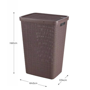 Curver Rectangular Laundry Basket 58L Litres - Peppercorn - CLEANING PVC BASIN/LAUNDRY/DRAINERS - Beattys of Loughrea