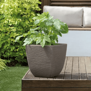 Stewart Cotswold Dark Brown Square Planter 38cm - PLANTER POT CLAY / CERAMIC - Beattys of Loughrea