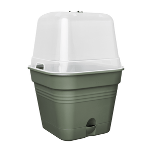 Elho Green Basics Growpot Square All - in - 1 25cm Leaf Green - PLANTER POT CLAY / CERAMIC - Beattys of Loughrea