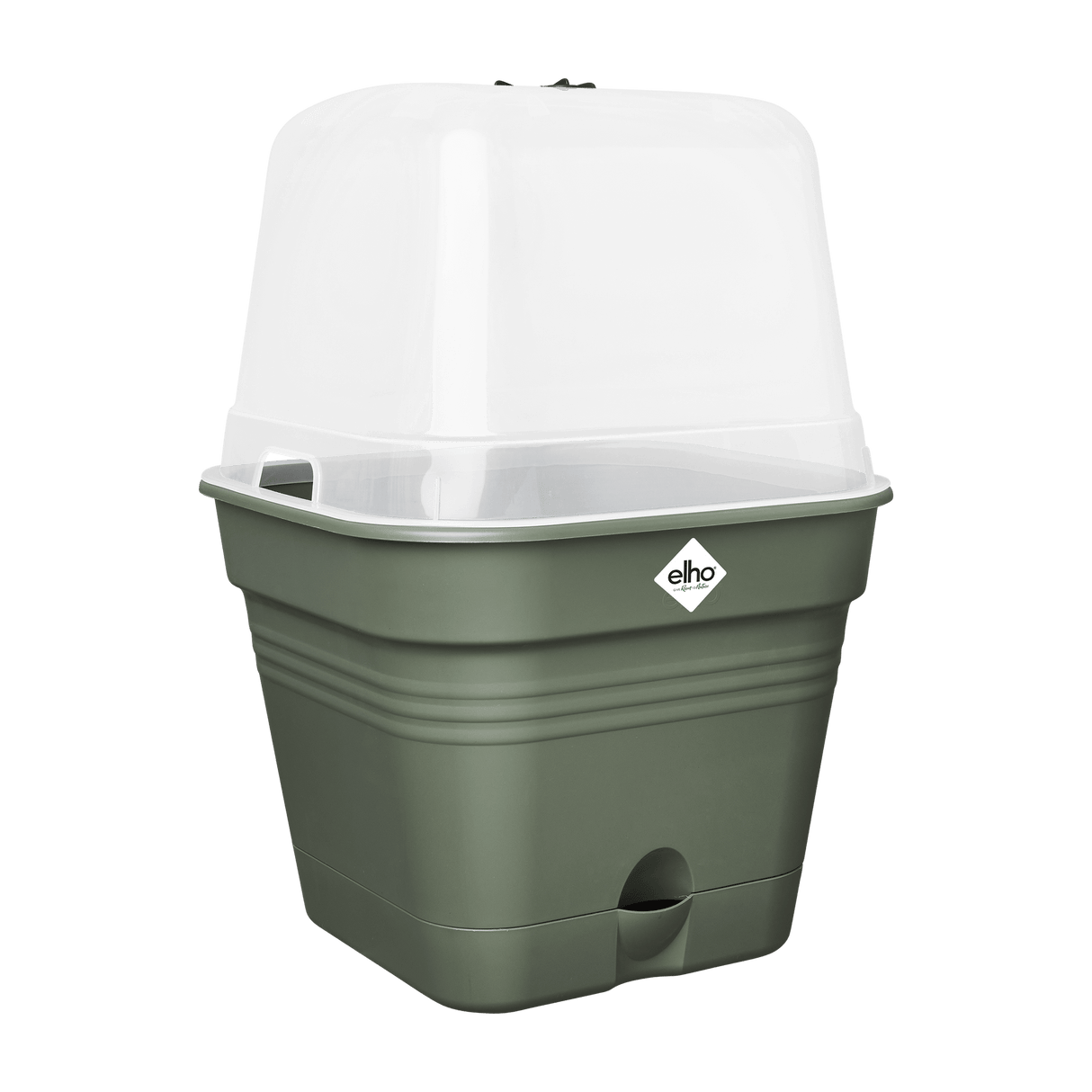 Elho Green Basics Growpot Square All - in - 1 25cm Leaf Green - PLANTER POT CLAY / CERAMIC - Beattys of Loughrea