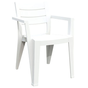 Keter Julie White Stacking Garden Chair - SINGLE GARDEN BENCH/ CHAIR - Beattys of Loughrea