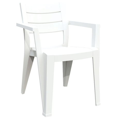 Keter Julie White Stacking Garden Chair - SINGLE GARDEN BENCH/ CHAIR - Beattys of Loughrea