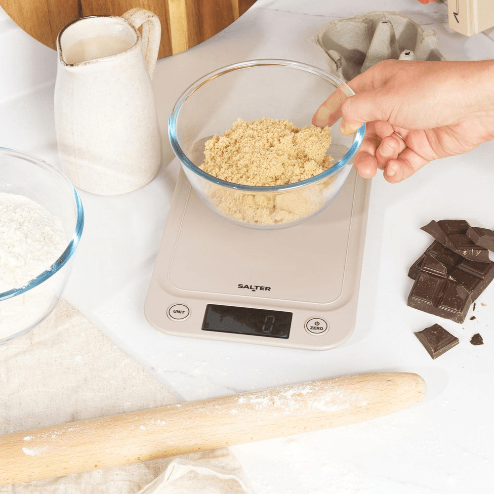 Salter Digital Kitchen Scale – Cream - Beattys of Loughrea | www.beattys.ie