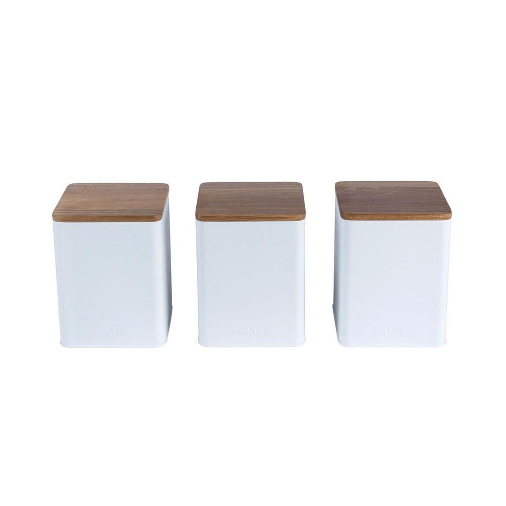 Salter Toronto 3 - Piece Canister Set – White - ENAMELWARE/JARS/TRAYS - Beattys of Loughrea