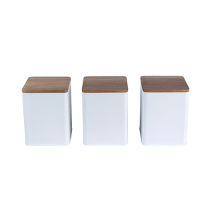 Salter Toronto 3 - Piece Canister Set – White - ENAMELWARE/JARS/TRAYS - Beattys of Loughrea